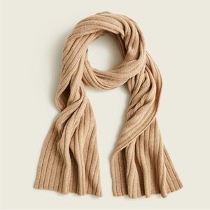 J.Crew Ribbed 100% Cashmere Scarf - Camel